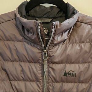 REI Youth XL Co-op Gray Puffer Jacket